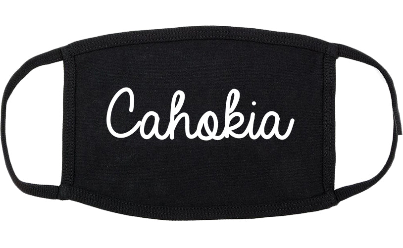 Cahokia Illinois IL Script Cotton Face Mask Black