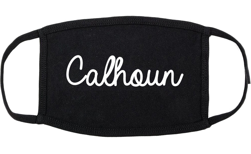Calhoun Georgia GA Script Cotton Face Mask Black