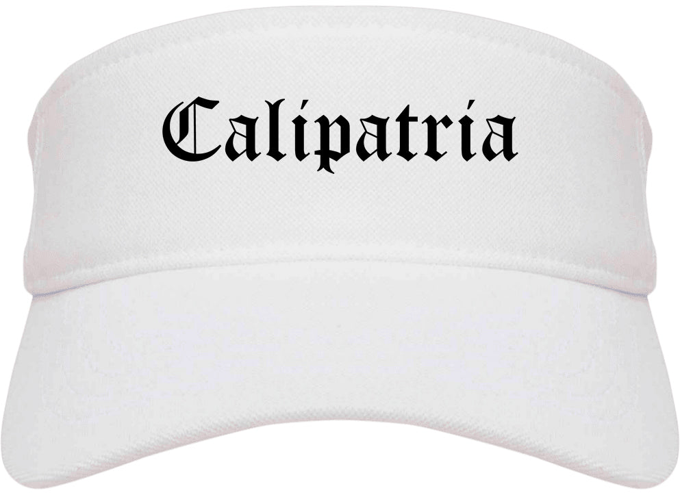Calipatria California CA Old English Mens Visor Cap Hat White
