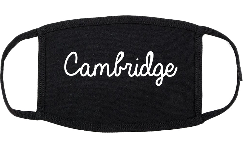 Cambridge Maryland MD Script Cotton Face Mask Black