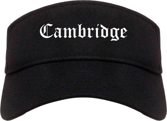 Cambridge Maryland MD Old English Mens Visor Cap Hat Black