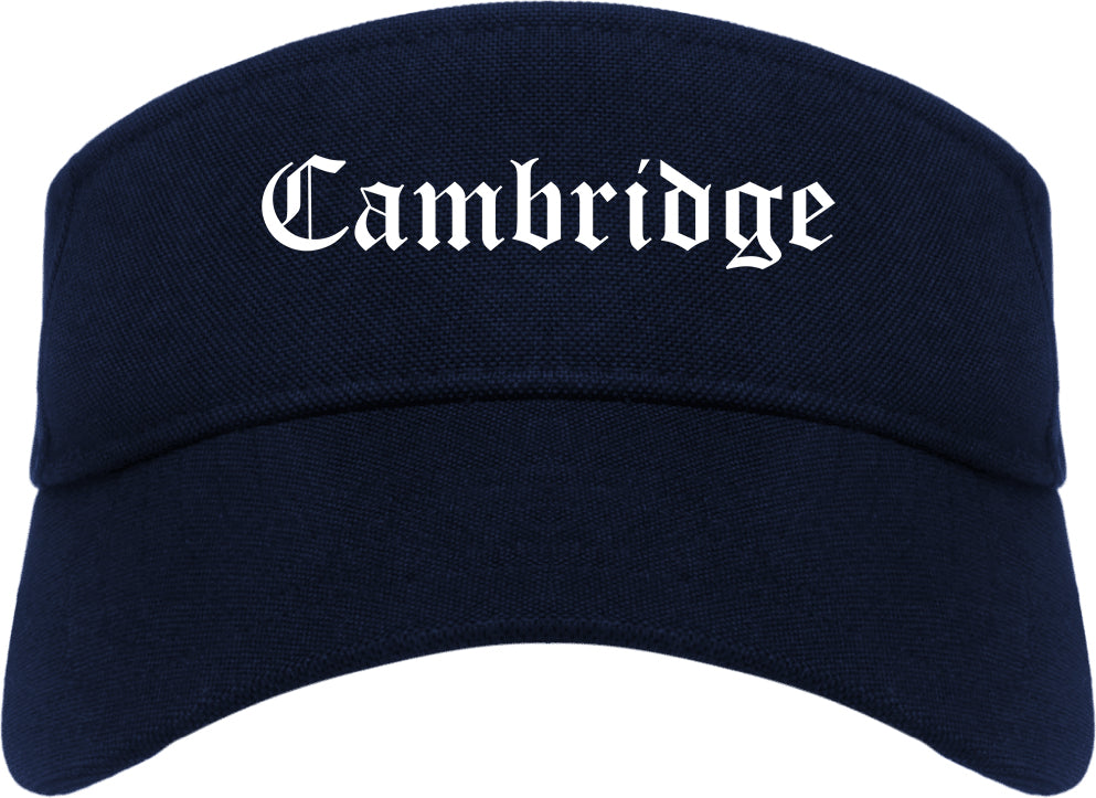 Cambridge Maryland MD Old English Mens Visor Cap Hat Navy Blue