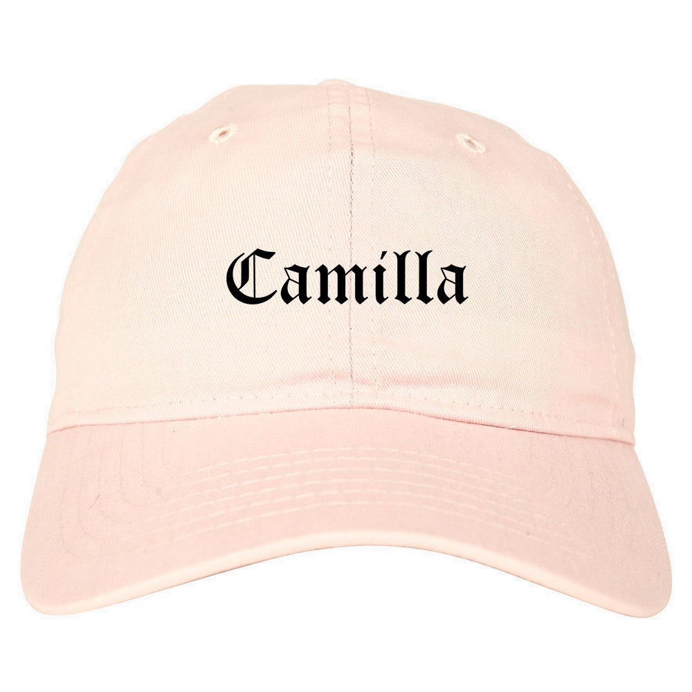 Camilla Georgia GA Old English Mens Dad Hat Baseball Cap Pink