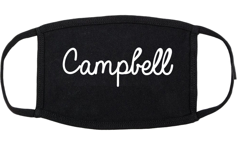 Campbell Ohio OH Script Cotton Face Mask Black