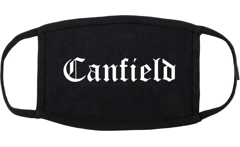Canfield Ohio OH Old English Cotton Face Mask Black