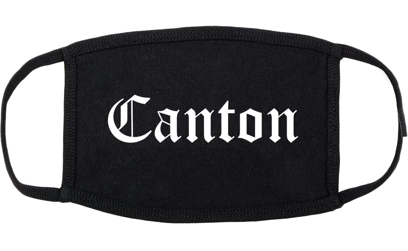Canton Illinois IL Old English Cotton Face Mask Black