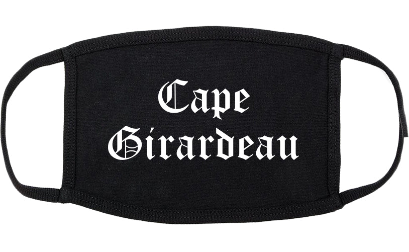 Cape Girardeau Missouri MO Old English Cotton Face Mask Black