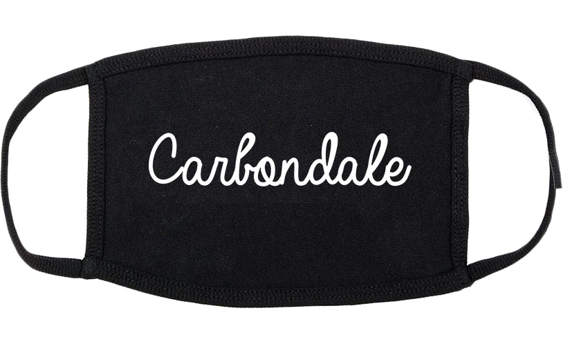 Carbondale Illinois IL Script Cotton Face Mask Black