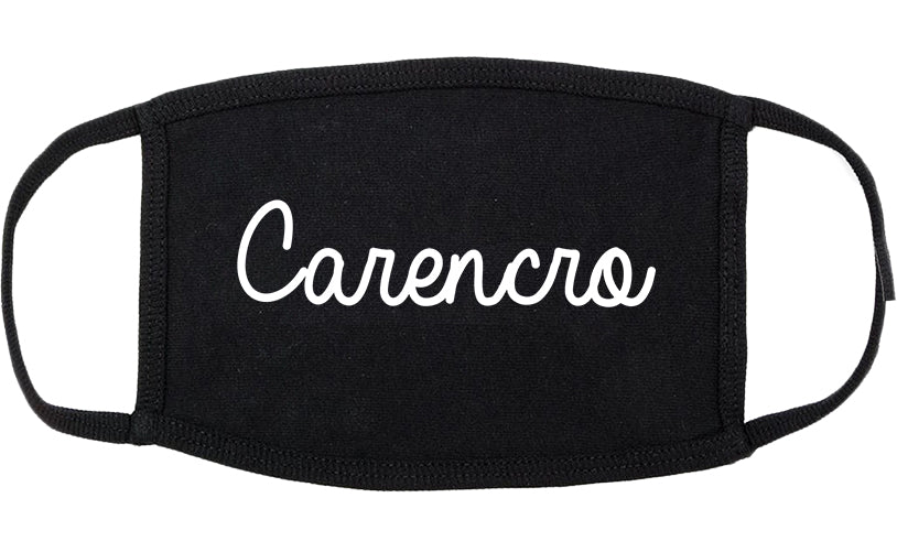 Carencro Louisiana LA Script Cotton Face Mask Black