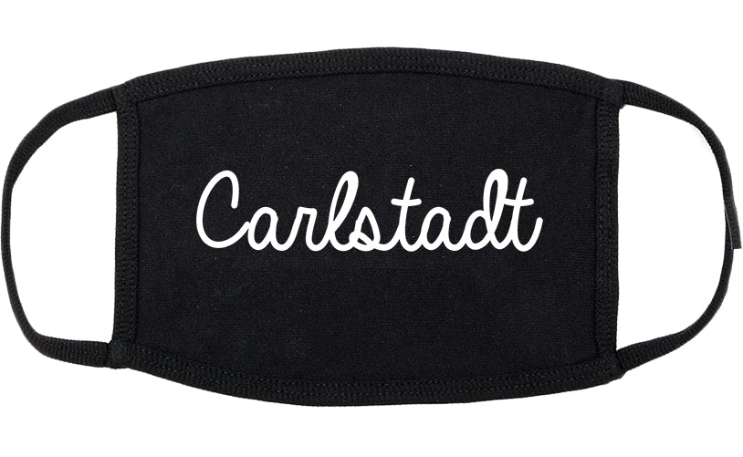 Carlstadt New Jersey NJ Script Cotton Face Mask Black