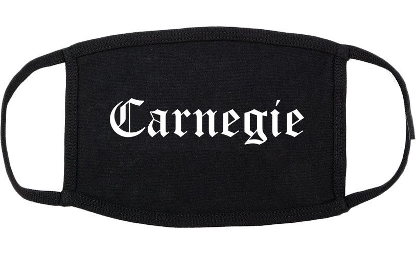 Carnegie Pennsylvania PA Old English Cotton Face Mask Black