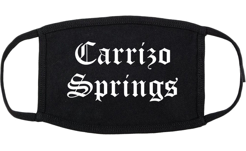 Carrizo Springs Texas TX Old English Cotton Face Mask Black