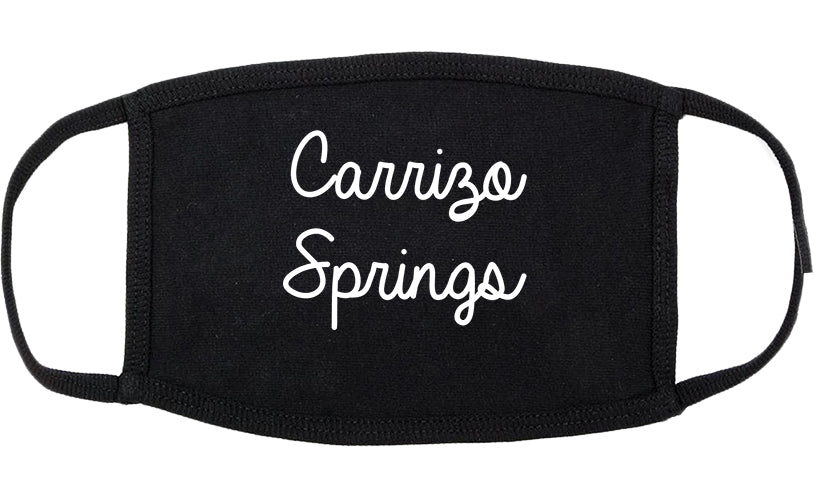 Carrizo Springs Texas TX Script Cotton Face Mask Black