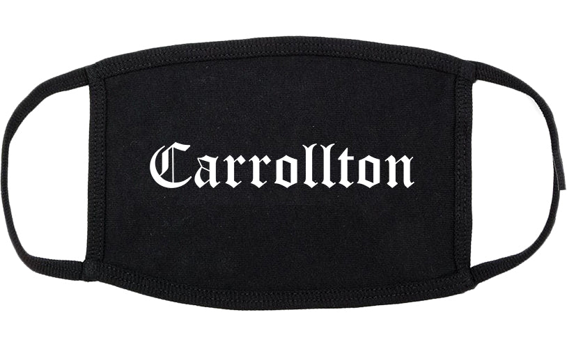 Carrollton Texas TX Old English Cotton Face Mask Black