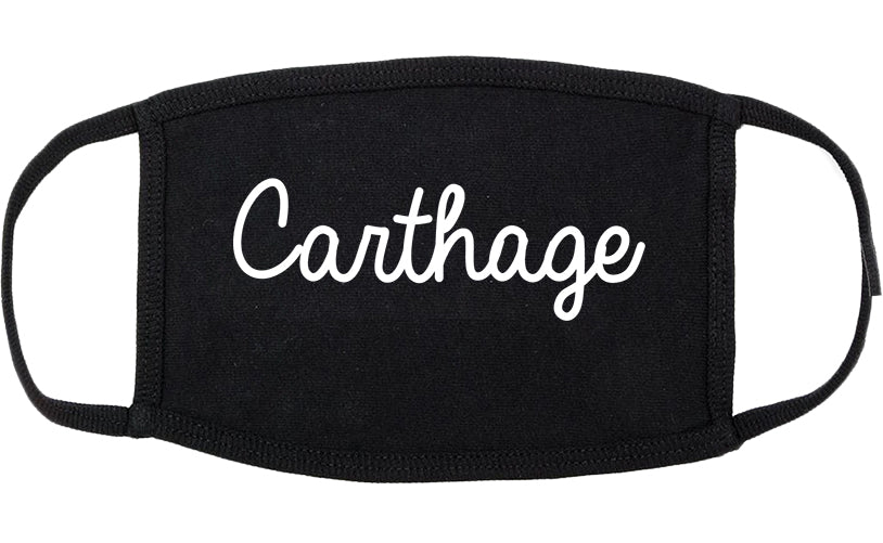 Carthage Mississippi MS Script Cotton Face Mask Black