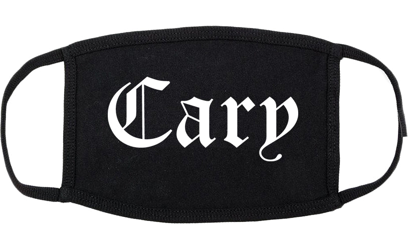 Cary Illinois IL Old English Cotton Face Mask Black