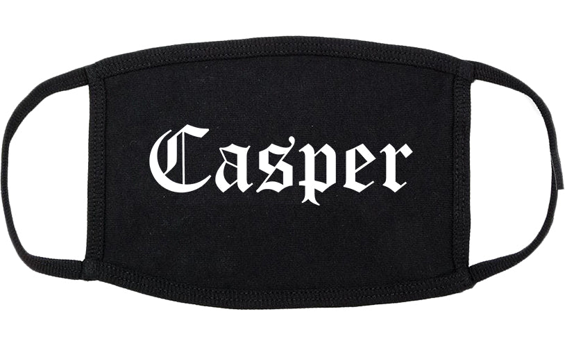 Casper Wyoming WY Old English Cotton Face Mask Black
