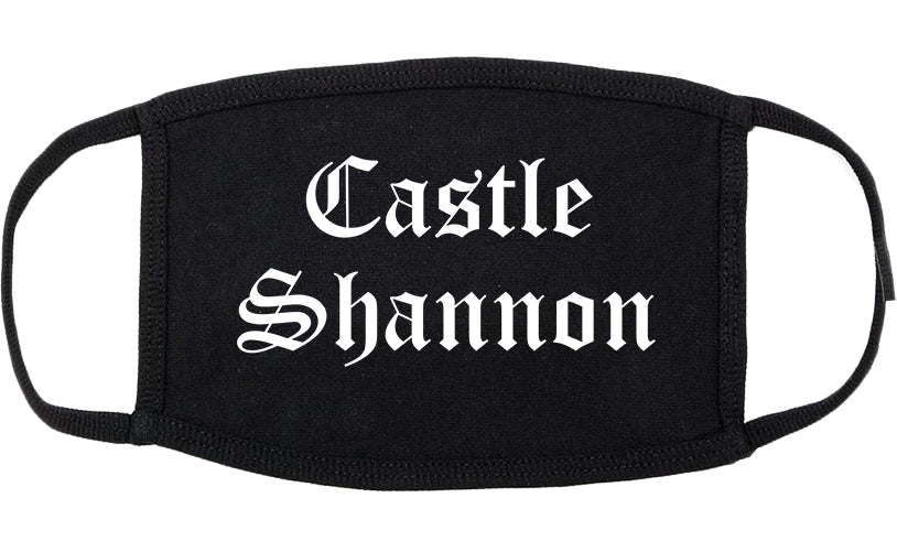 Castle Shannon Pennsylvania PA Old English Cotton Face Mask Black