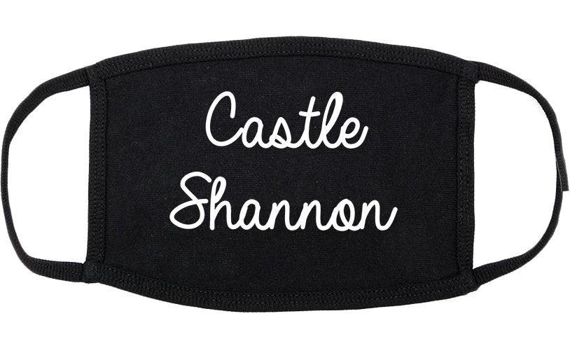 Castle Shannon Pennsylvania PA Script Cotton Face Mask Black