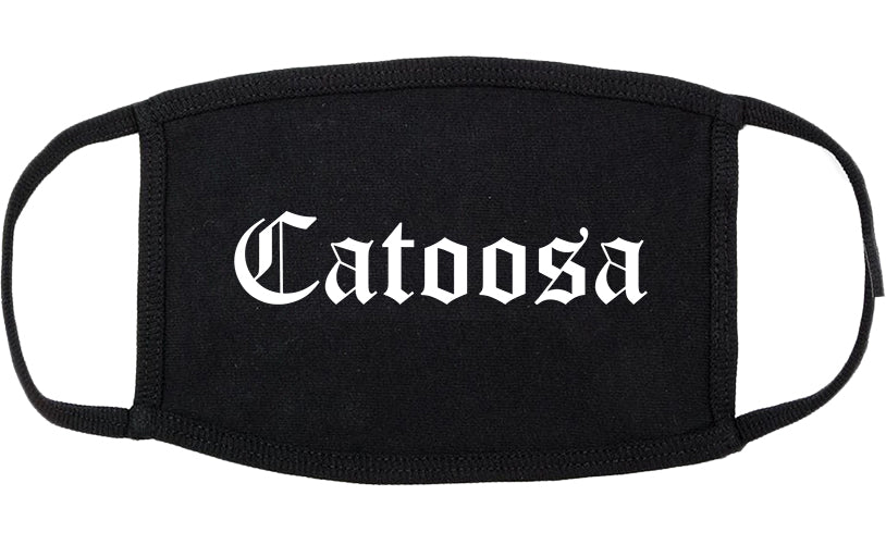 Catoosa Oklahoma OK Old English Cotton Face Mask Black