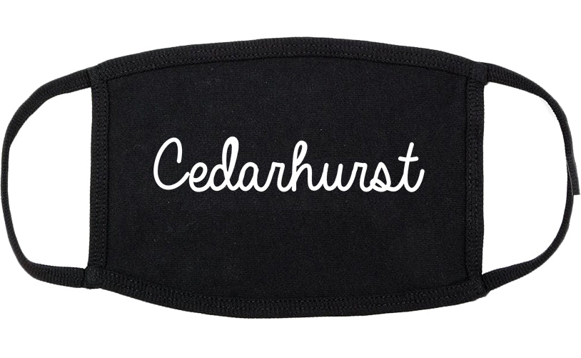 Cedarhurst New York NY Script Cotton Face Mask Black