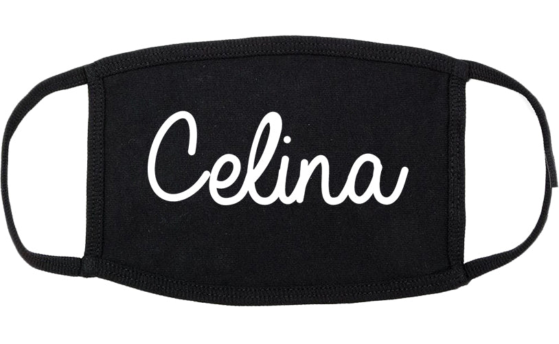 Celina Ohio OH Script Cotton Face Mask Black