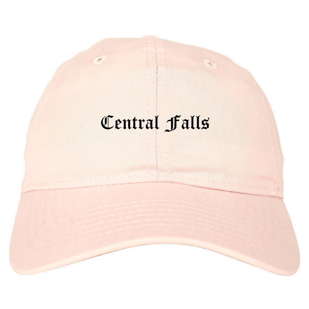 Central Falls Rhode Island RI Old English Mens Dad Hat Baseball Cap Pink