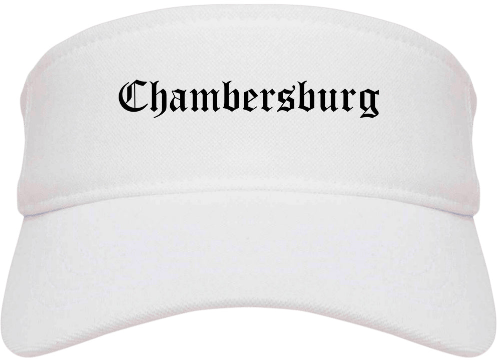 Chambersburg Pennsylvania PA Old English Mens Visor Cap Hat White
