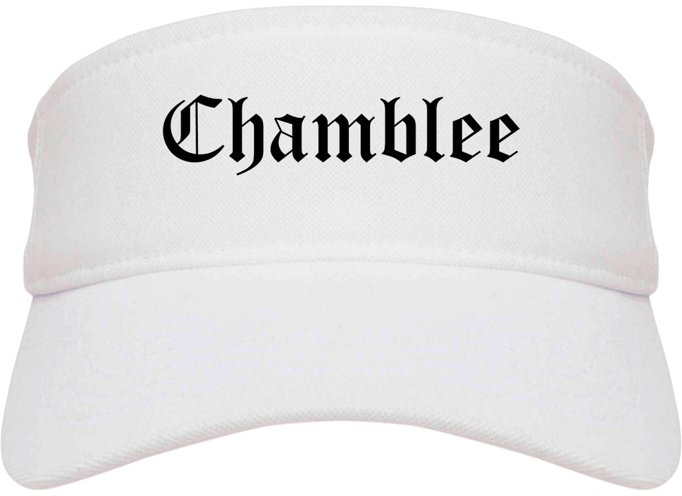 Chamblee Georgia GA Old English Mens Visor Cap Hat White
