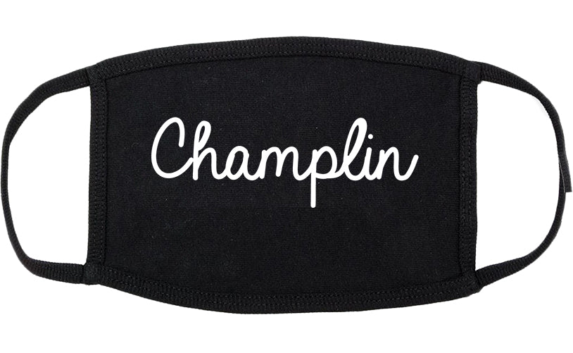 Champlin Minnesota MN Script Cotton Face Mask Black