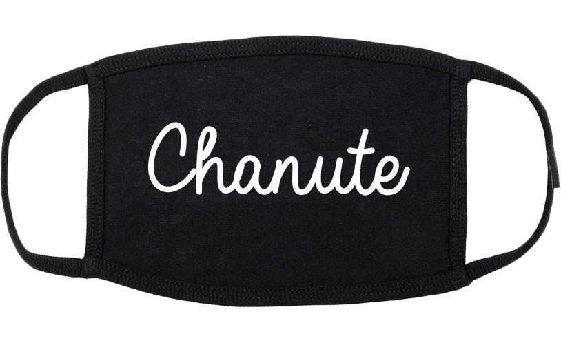 Chanute Kansas KS Script Cotton Face Mask Black