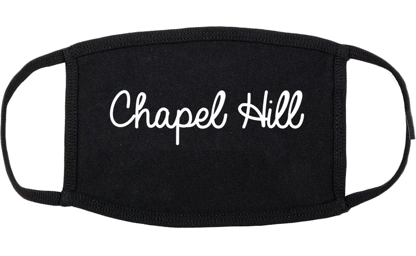 Chapel Hill North Carolina NC Script Cotton Face Mask Black