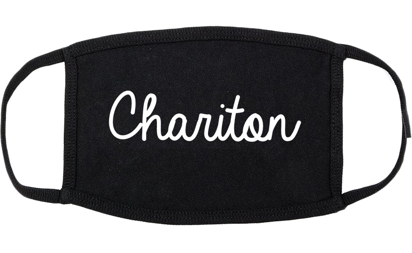Chariton Iowa IA Script Cotton Face Mask Black