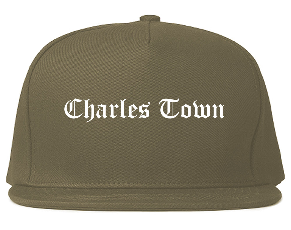 Charles Town West Virginia WV Old English Mens Snapback Hat Grey