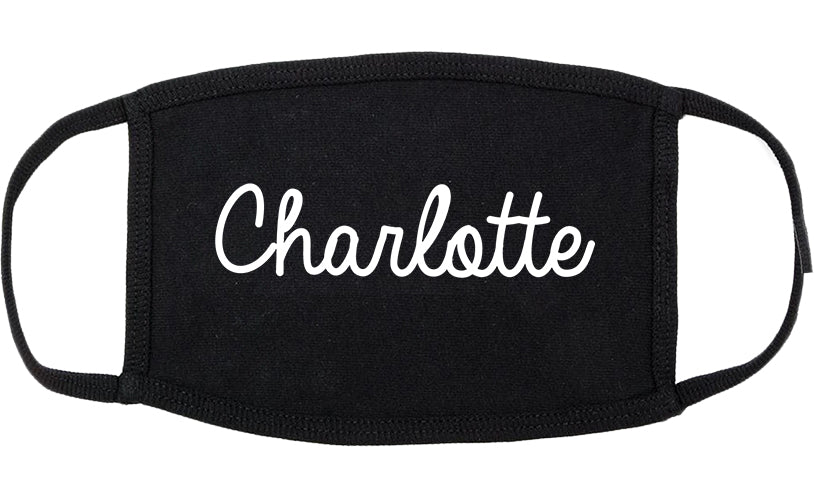 Charlotte Michigan MI Script Cotton Face Mask Black