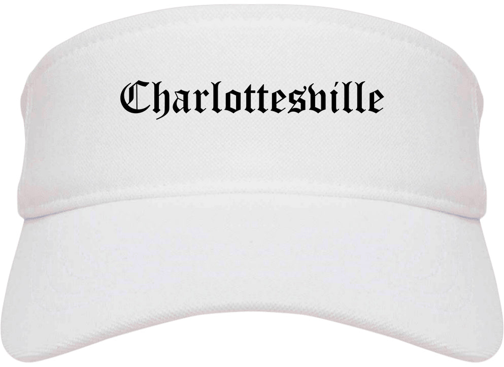Charlottesville Virginia VA Old English Mens Visor Cap Hat White