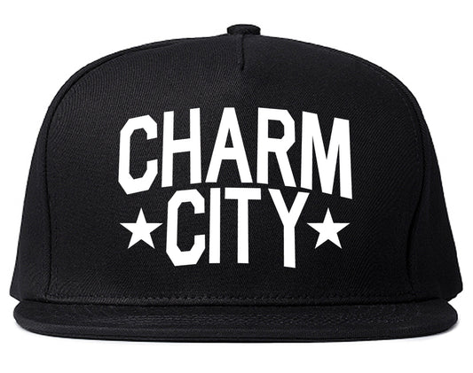Charm City Baltimore Maryland Mens Snapback Hat Black