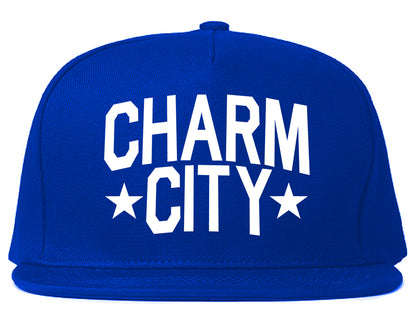 Charm City Baltimore Maryland Mens Snapback Hat Royal Blue