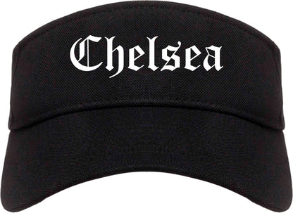 Chelsea Alabama AL Old English Mens Visor Cap Hat Black