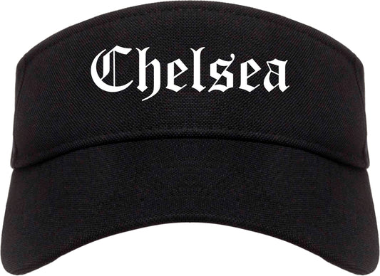 Chelsea Alabama AL Old English Mens Visor Cap Hat Black