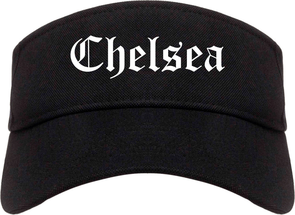 Chelsea Michigan MI Old English Mens Visor Cap Hat Black