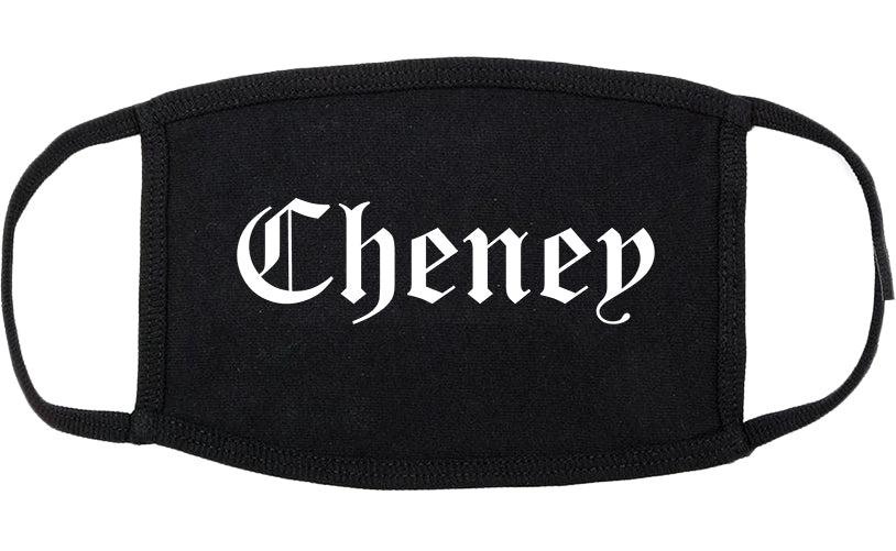 Cheney Washington WA Old English Cotton Face Mask Black