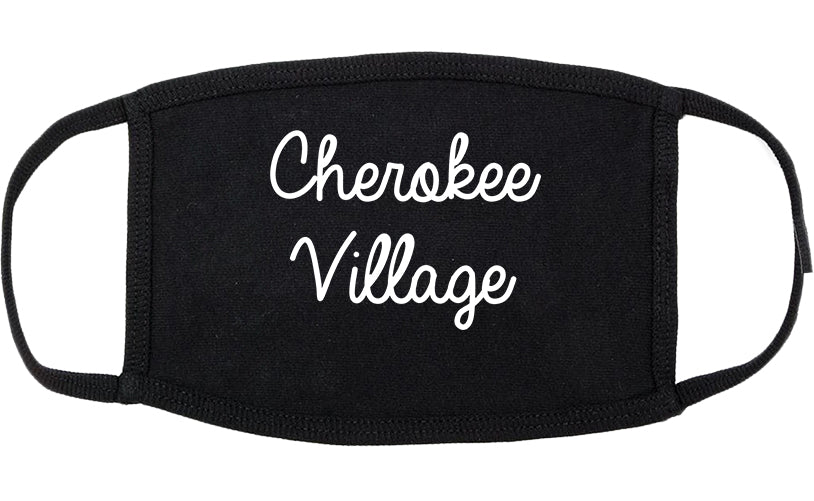Cherokee Village Arkansas AR Script Cotton Face Mask Black