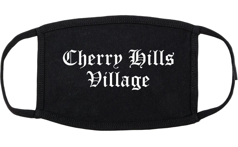Cherry Hills Village Colorado CO Old English Cotton Face Mask Black