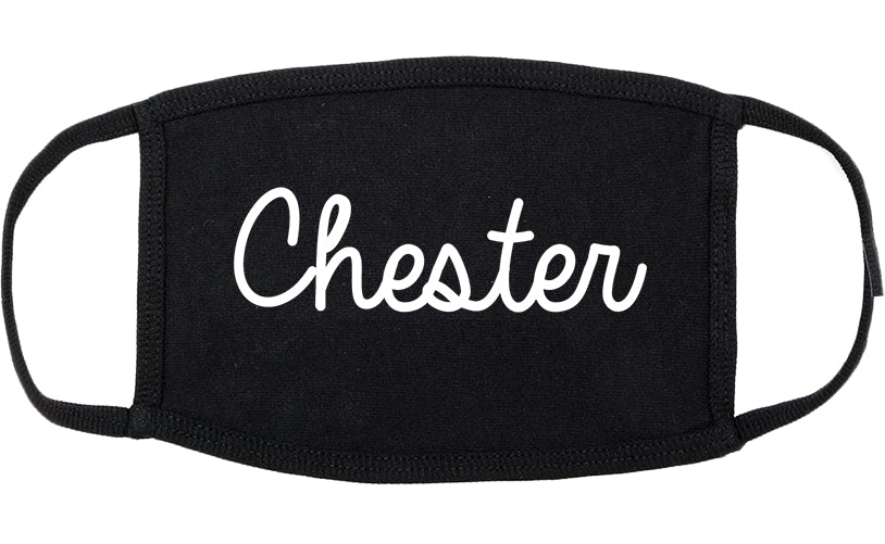 Chester Illinois IL Script Cotton Face Mask Black
