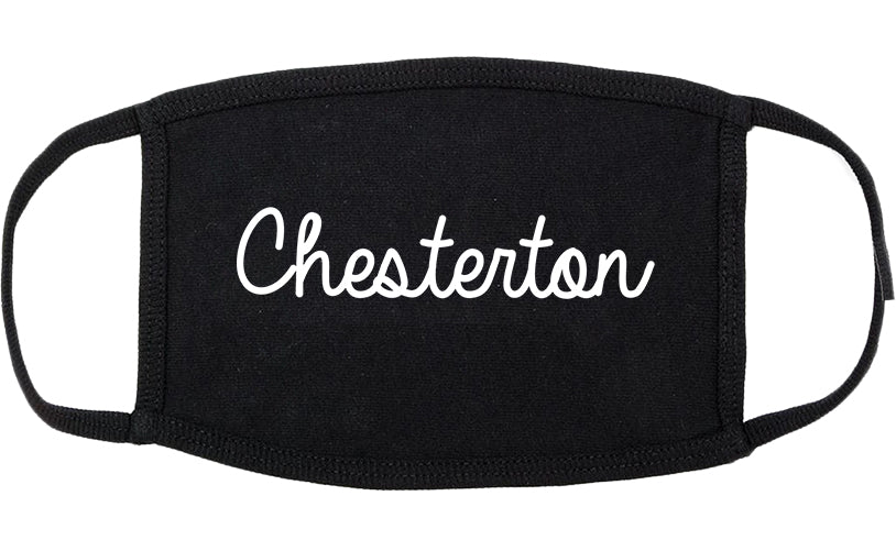 Chesterton Indiana IN Script Cotton Face Mask Black