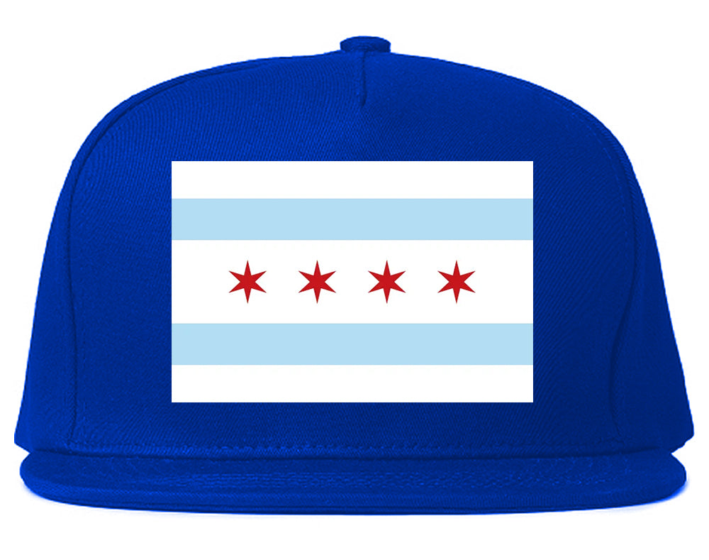 Chicago City Flag Illinois Mens Snapback Hat Royal Blue