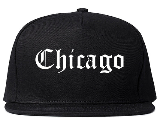 Chicago Illinois IL Old English Mens Snapback Hat Black