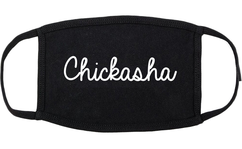 Chickasha Oklahoma OK Script Cotton Face Mask Black