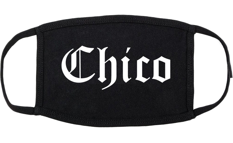 Chico California CA Old English Cotton Face Mask Black